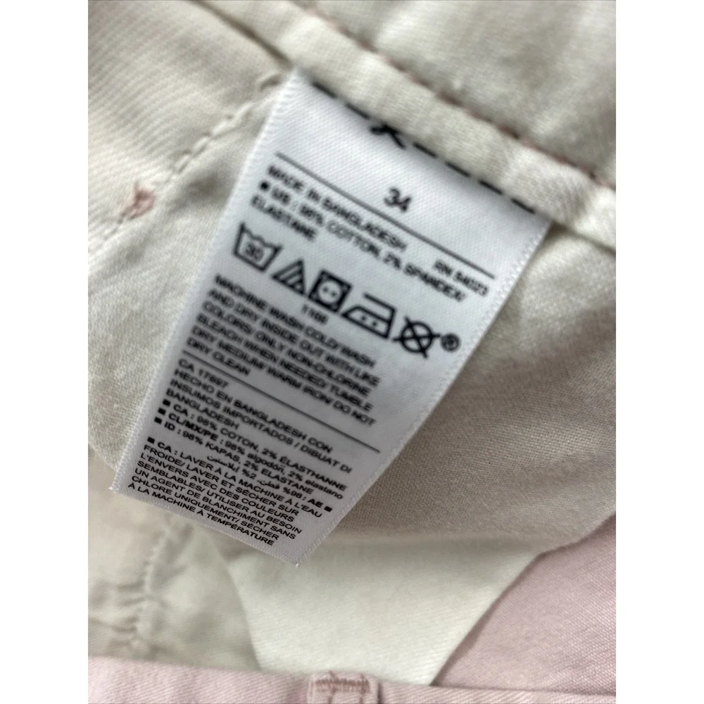 Old Navy Ultimate Slim Chino Shorts Pink Size 34 Solid Cotton Stretch Casual